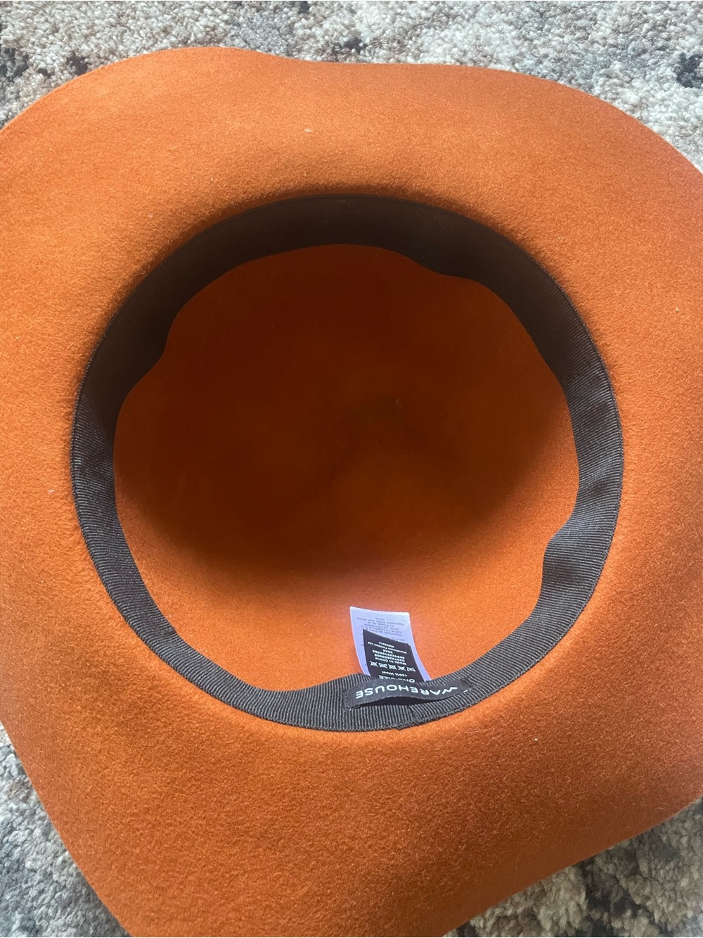 Cottage Core Women’s Wide Brim Wool Hat - Rust Orange - Picture 4 of 4